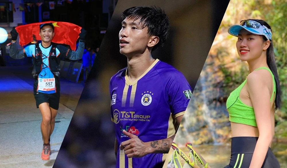 Chân dung 3 Đại sứ UpRace 2022 (từ trái sang): Quang Trần, Đoàn Văn Hậu, Đoàn Thu Thủy