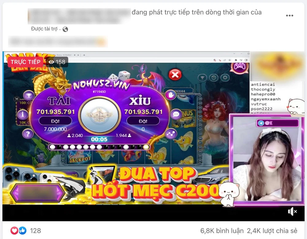 Lách luật để chạy quảng cáo cờ bạc, cá cược trên Facebook. Ảnh: TIỂU MINH