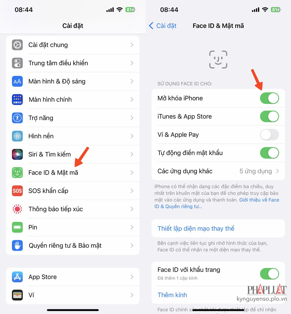 Kích hoạt Face ID trên iPhone. Ảnh: MINH HOÀNG