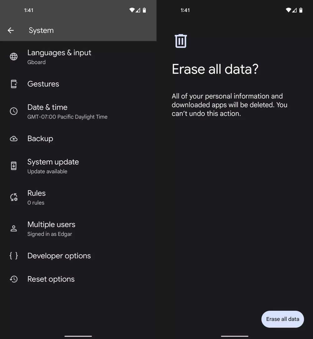 khôi phục cài đặt gốc điện thoại