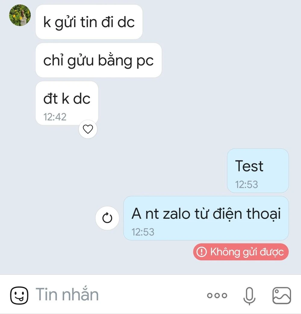 Zalo gặp sự cố