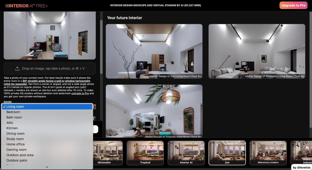 Thiết kế căn phòng bằng AI. Ảnh: TIỂU MINH