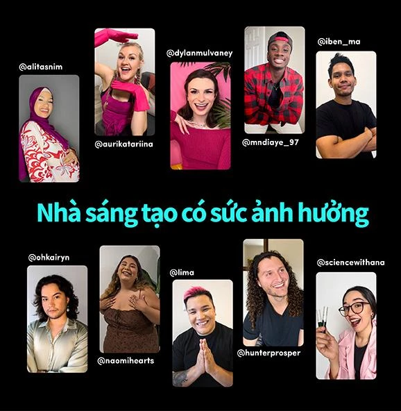 nhà sáng tạo nội dung tiktok có sức ảnh hưởng