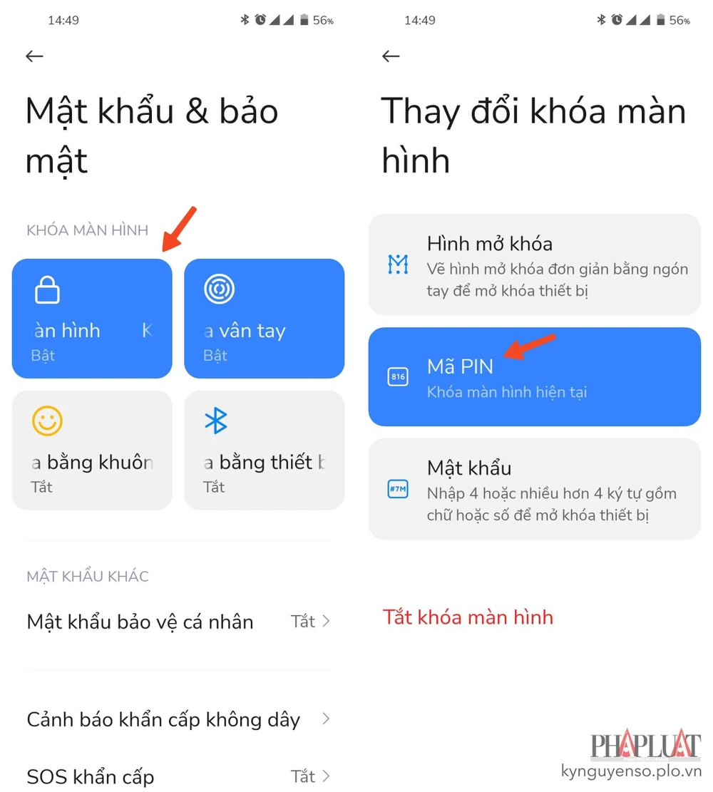 Cách thiết lập màn hình khóa trên Android. Ảnh: MINH HOÀNG