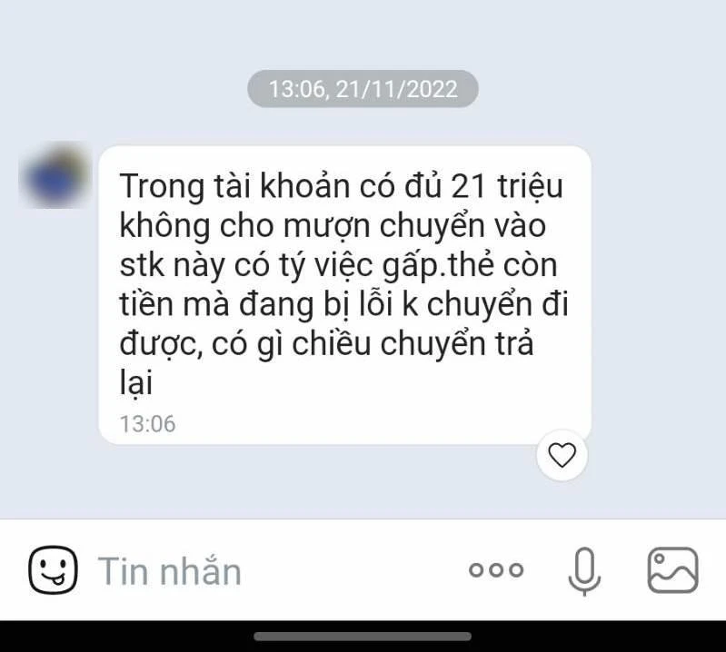 Mượn tiền, nhờ nạp card điện thoại… là những hình thức lừa đảo phổ biến sau khi bị mất tài khoản Zalo. Ảnh: MINH HOÀNG