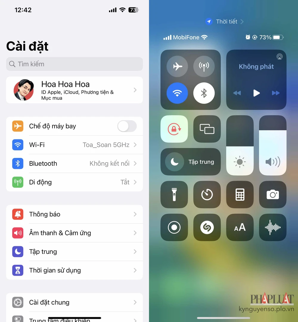 Bật chế độ máy bay trong khi sạc. Ảnh: MINH HOÀNG