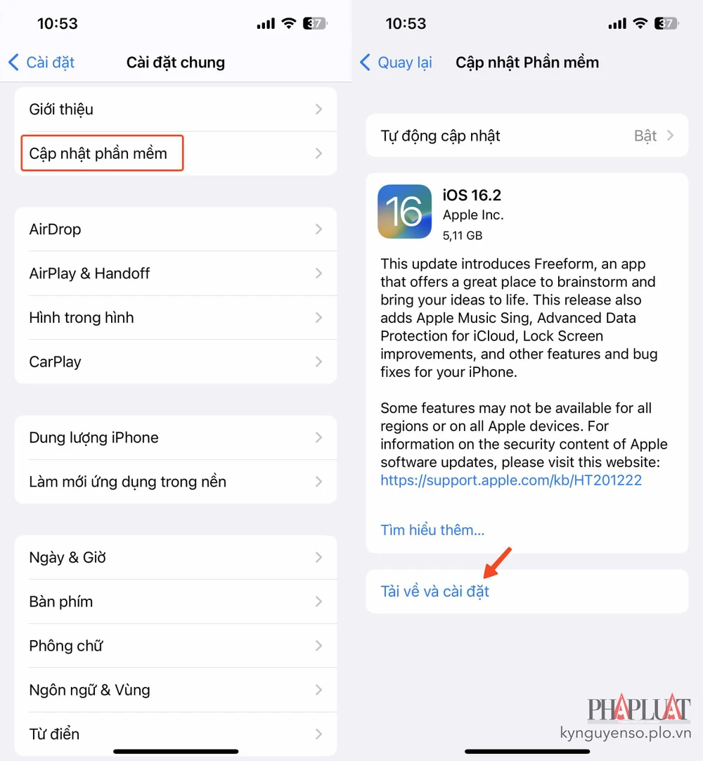 cap-nhat-iphone-len-phien-ban-moi-nhat Cập nhật iPhone lên phiên bản iOS mới nhất. Ảnh: MINH HOÀNG