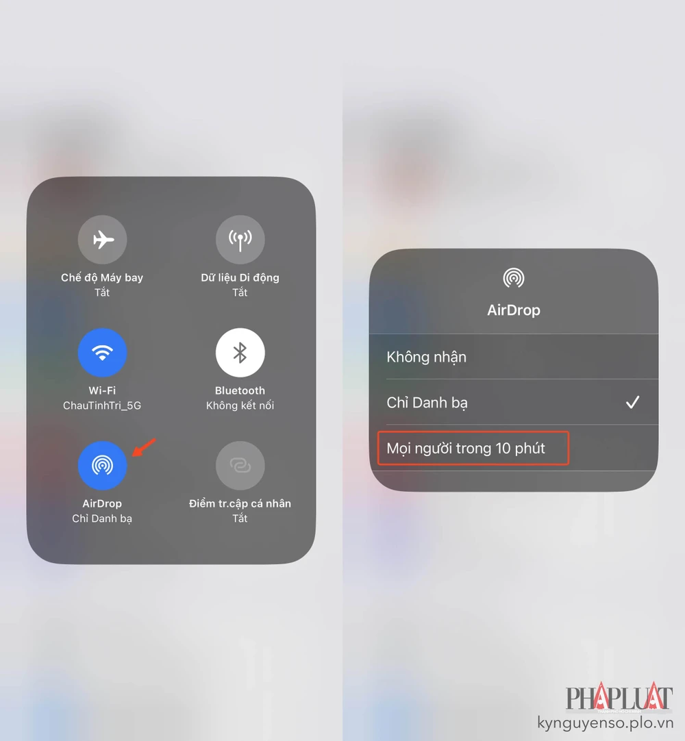 Tính năng AirDrop mới giúp bạn hạn chế bị quấy rối khi sử dụng iPhone. Ảnh: TIỂU MINH