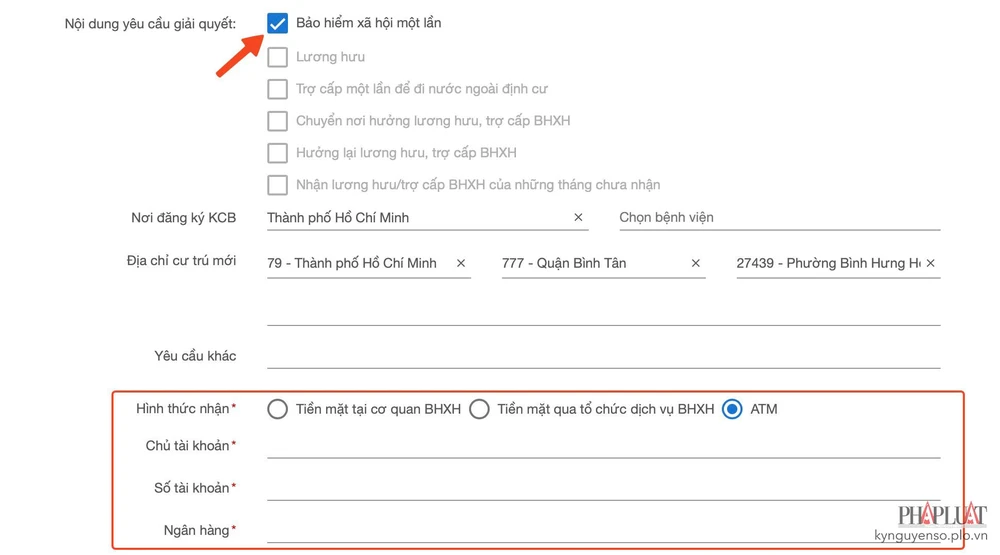 Cách nhận bảo hiểm xã hội 1 lần qua thẻ ATM. Ảnh: MINH HOÀNG