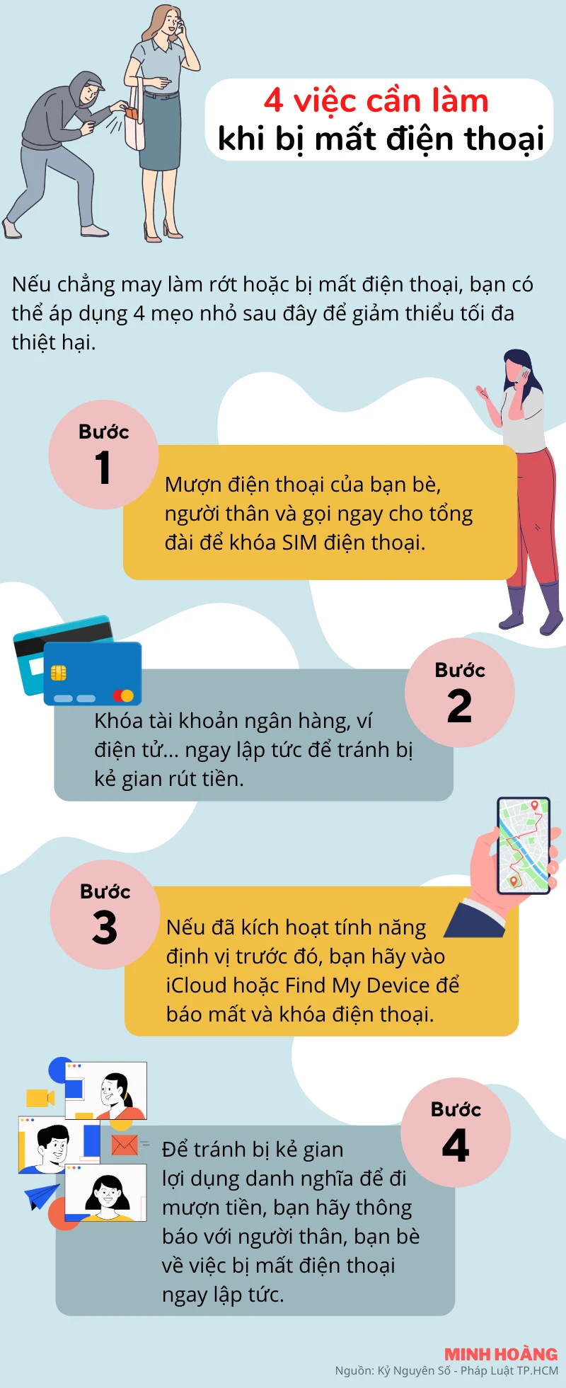 4 việc cần làm khi bị mất điện thoại để tránh mất tiền