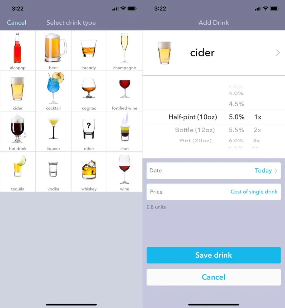 ứng dụng drinkcontrol giúp kiểm soát lượng đồ uống