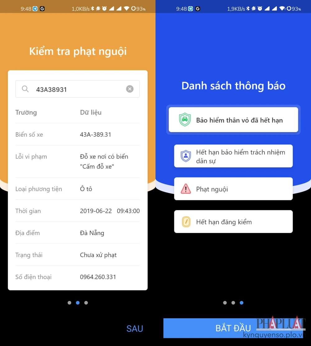 Cách tra cứu phạt nguội vi phạm giao thông trên điện thoại. Ảnh: MINH HOÀNG