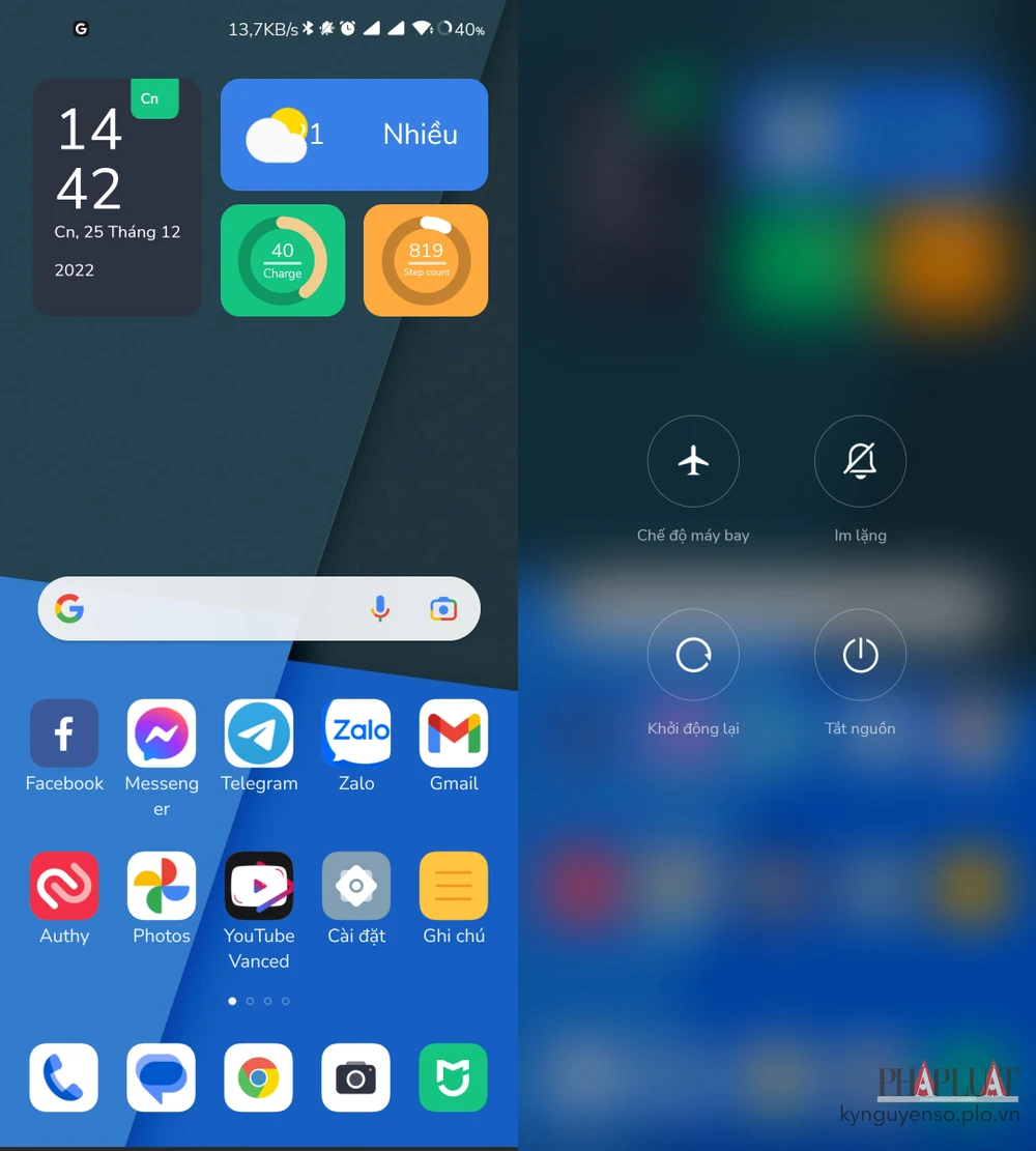 Khởi động lại điện thoại Android. Ảnh: MINH HOÀNG