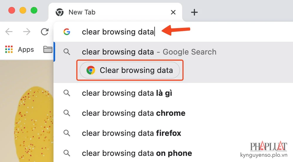 Xóa nhanh lịch sử tìm kiếm trên Google Chrome trong nháy mắt. Ảnh: TIỂU MINH