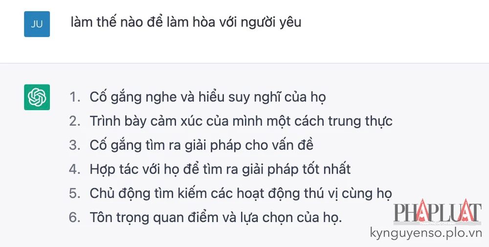 ChatGPT có thể giúp bạn cải thiện mối quan hệ. Ảnh: MINH HOÀNG