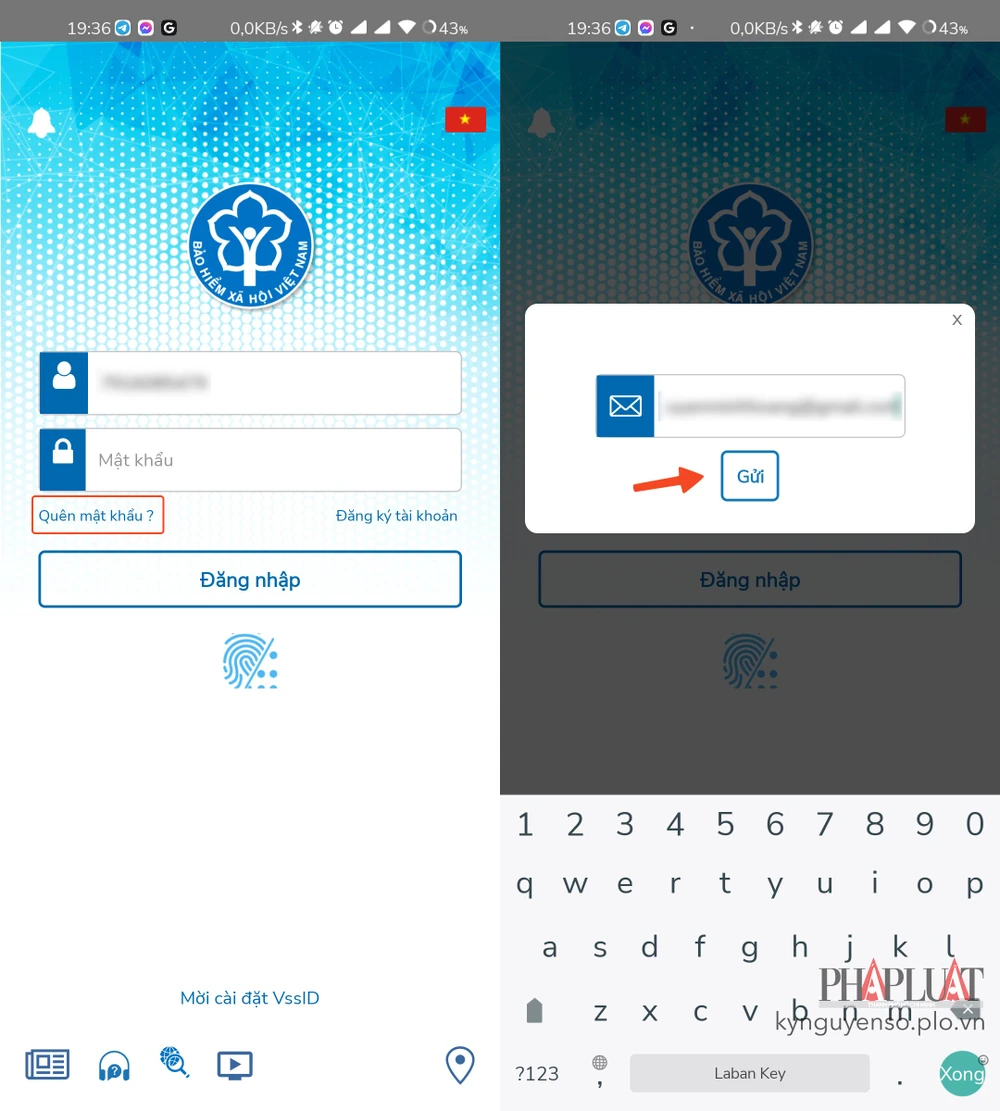 Sử dụng tùy chọn Quên mật khẩu để lấy lại mật khẩu VssID. Ảnh: MINH HOÀNG