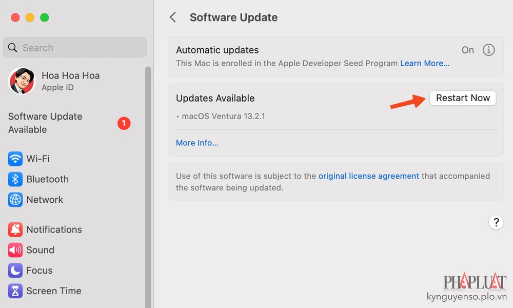 cap-nhat-macos-len-phien-ban-moi-nhat Cập nhật macOS lên phiên bản mới nhất để vá các lỗ hổng zero-day. Ảnh: TIỂU MINH