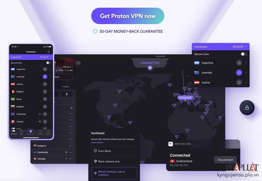 ProtonVPN là ứng dụng bạn nên cài nếu muốn truy cập Internet nhanh hơn khi đứt cáp. Ảnh: MINH HOÀNG