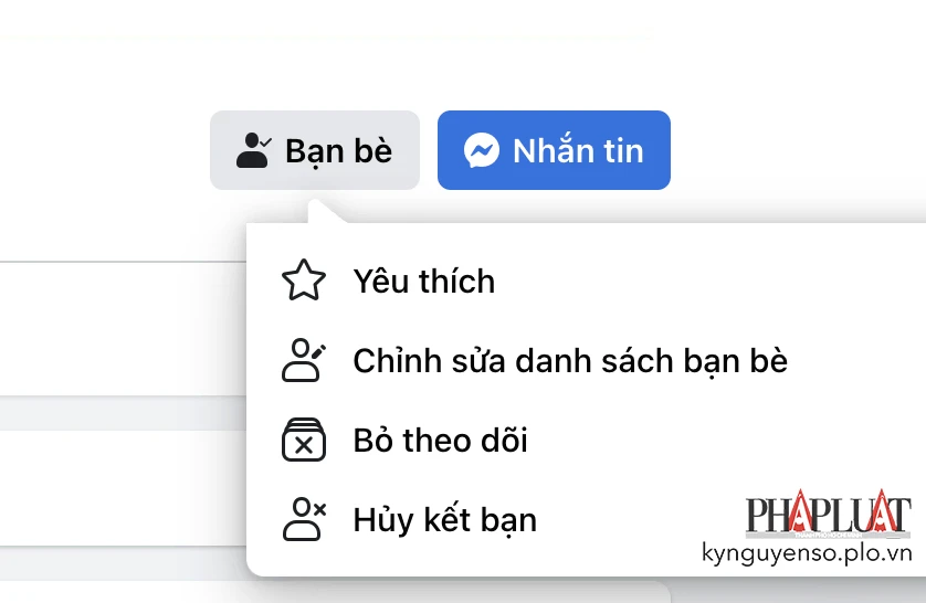Hủy kết bạn trên Facebook. Ảnh: TIỂU MINH