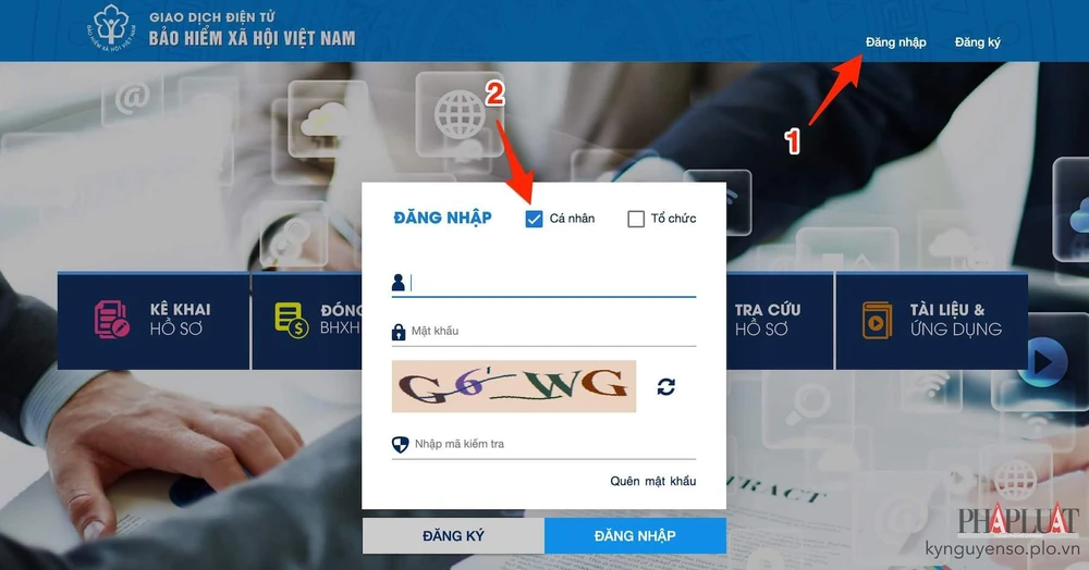 dang-nhap-website-bhxh-viet-nam Truy cập vào website BHXH Việt Nam và đăng nhập bằng tài khoản tương ứng. Ảnh: MINH HOÀNG