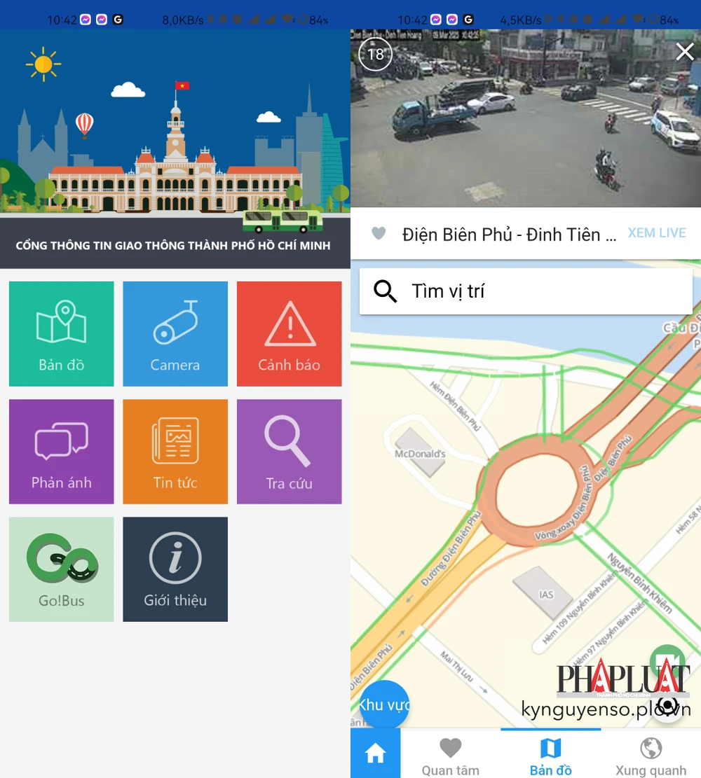 Theo dõi camera quan sát, tình trạng giao thông theo thời gian thực tại vòng xoay. Ảnh: MINH HOÀNG
