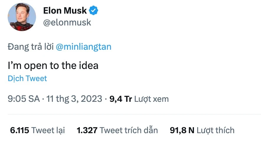 Elon Musk hào hứng với đề xuất mua lại ngân hàng Silicon Valley. Ảnh: TIỂU MINH