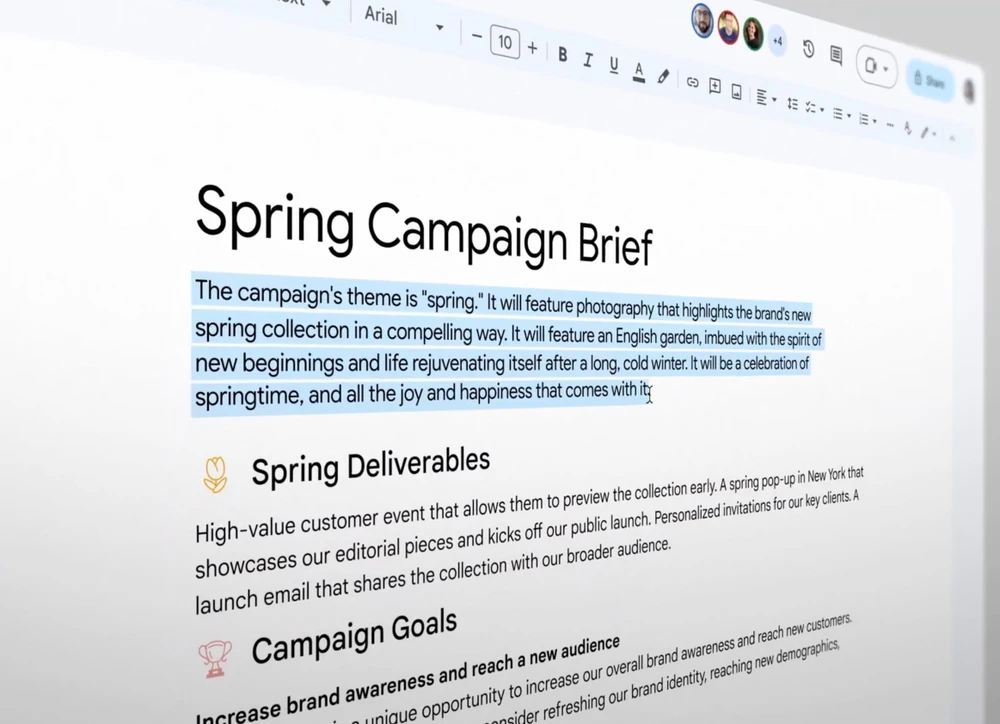 google-docs-tu-dong-tao-van-ban-dua-tren-du-lieu-nguoi-dung Google Docs tự động tạo văn bản dựa trên dữ liệu của người dùng. Ảnh: Google