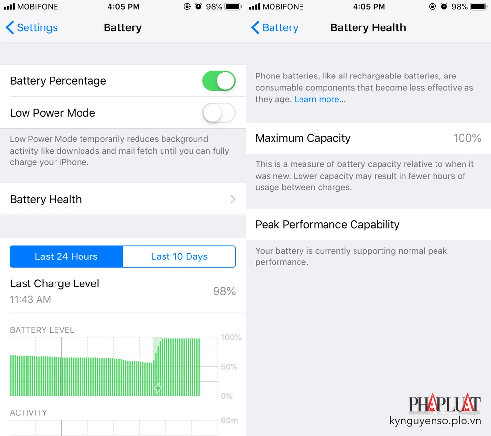 Nếu pin còn dưới 80%, đã đến lúc bạn cần phải thay thế. Ảnh: TIỂU MINH