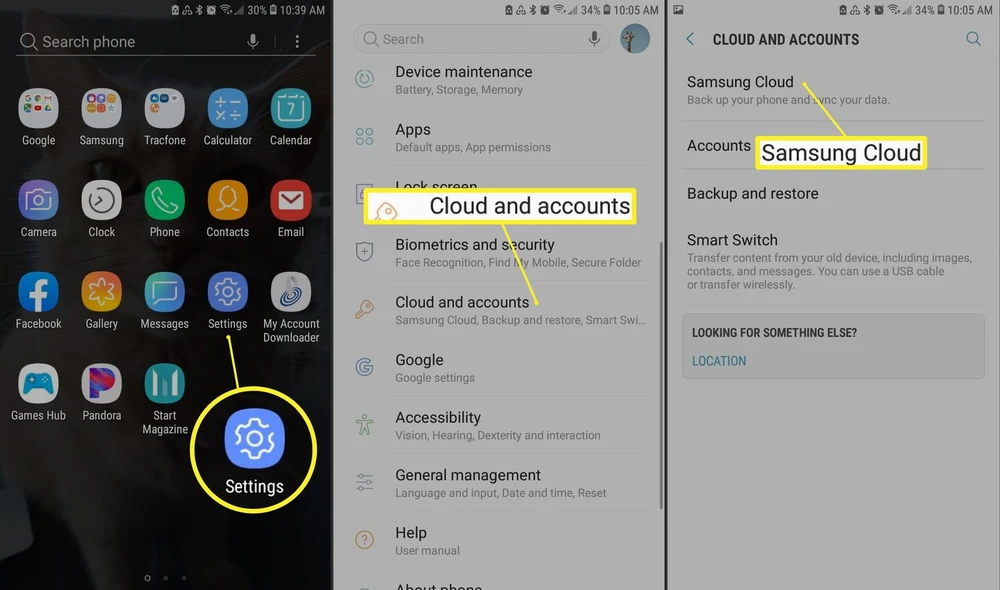 sao lưu dữ liệu điện thoại samsung bằng samsung cloud