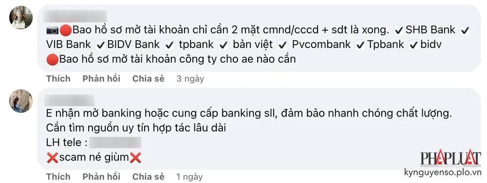 Các dịch vụ hỗ trợ mở tài khoản ngân hàng online nhiều khả năng đánh cắp thông tin cá nhân. Ảnh: TIỂU MINH