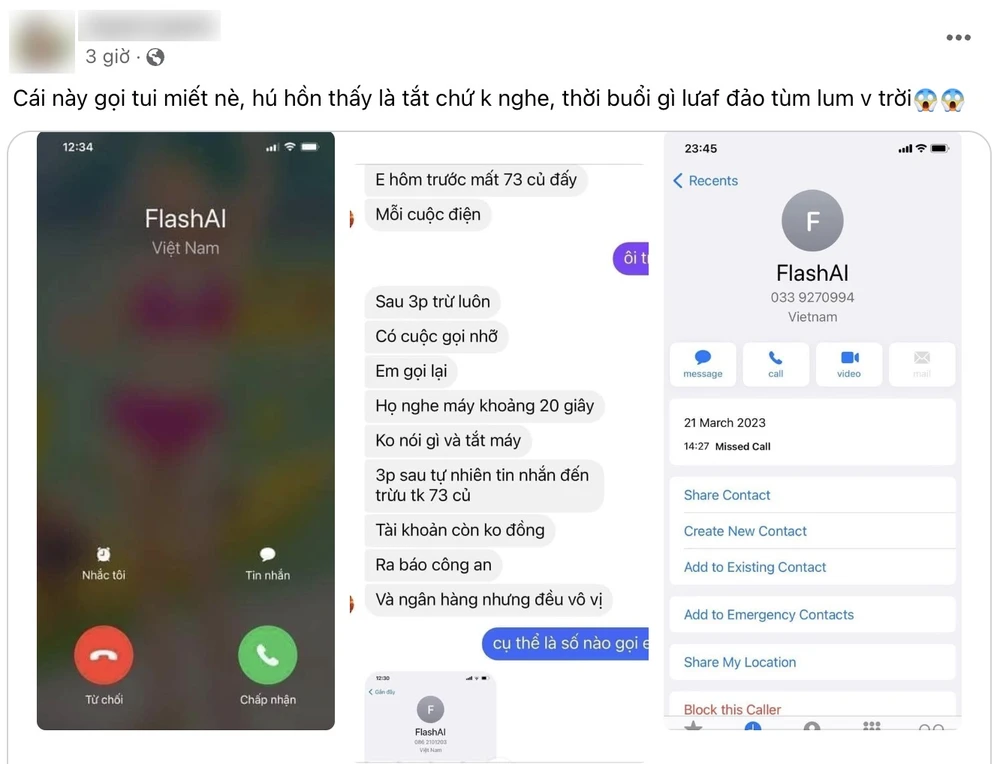 Thực hư thông tin mất tiền ngân hàng khi gọi điện thoại. Ảnh: TIỂU MINH