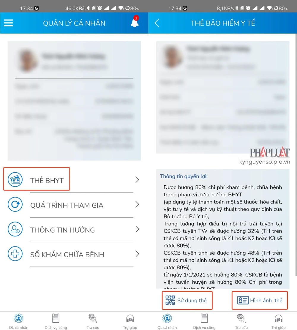 Sử dụng tài khoản VssID để thay thế thẻ BHYT khi đi khám chữa bệnh. Ảnh: MINH HOÀNG