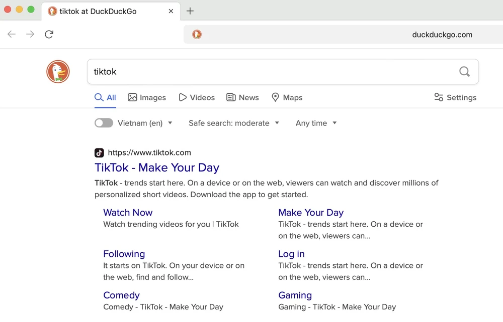 Sử dụng trình duyệt riêng tư để truy cập TikTok. Ảnh: TIỂU MINH