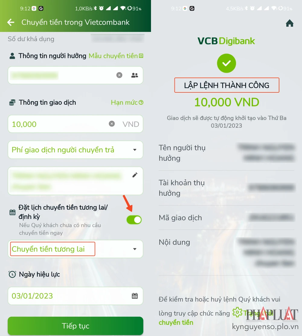 Lợi dụng hình thức lên lịch chuyển tiền để lừa đảo. Ảnh: TIỂU MINH