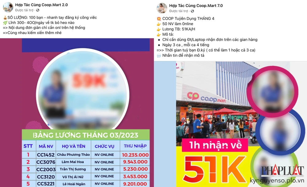 Tái diễn chiêu lừa tuyển cộng tác viên lương cao. Ảnh: TIỂU MINH