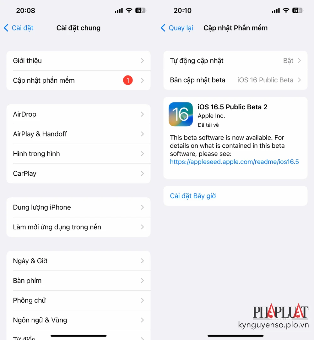 Cập nhật iPhone, iPad lên phiên bản mới nhất. Ảnh: TIỂU MINH