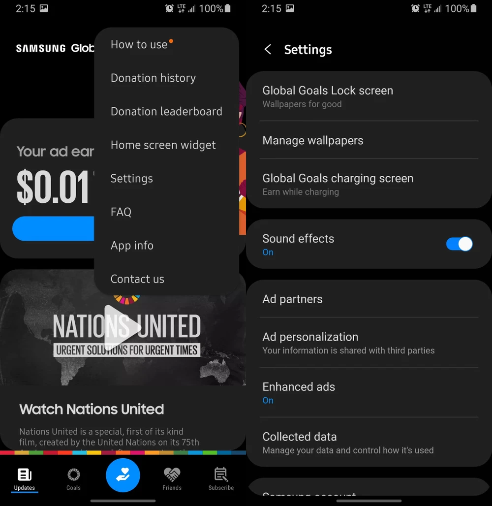 chặn quảng cáo trên các ứng dụng của samsung