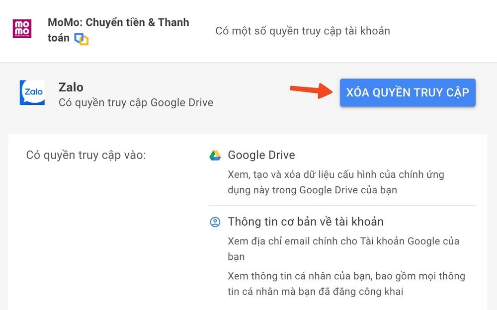 Xóa quyền truy cập của các ứng dụng không cần thiết. Ảnh: TIỂU MINH