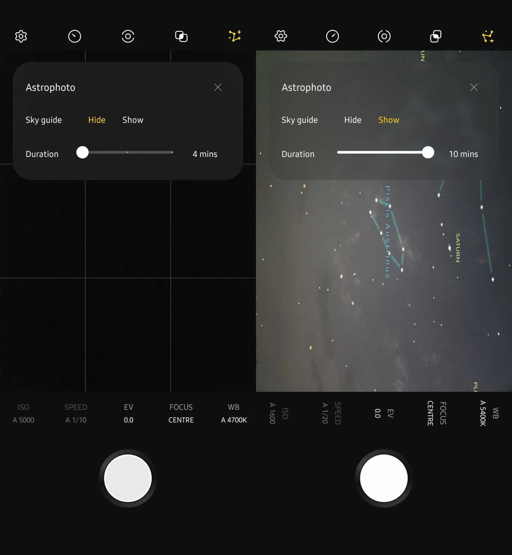 chụp ảnh thiên văn trên điện thoại samsung