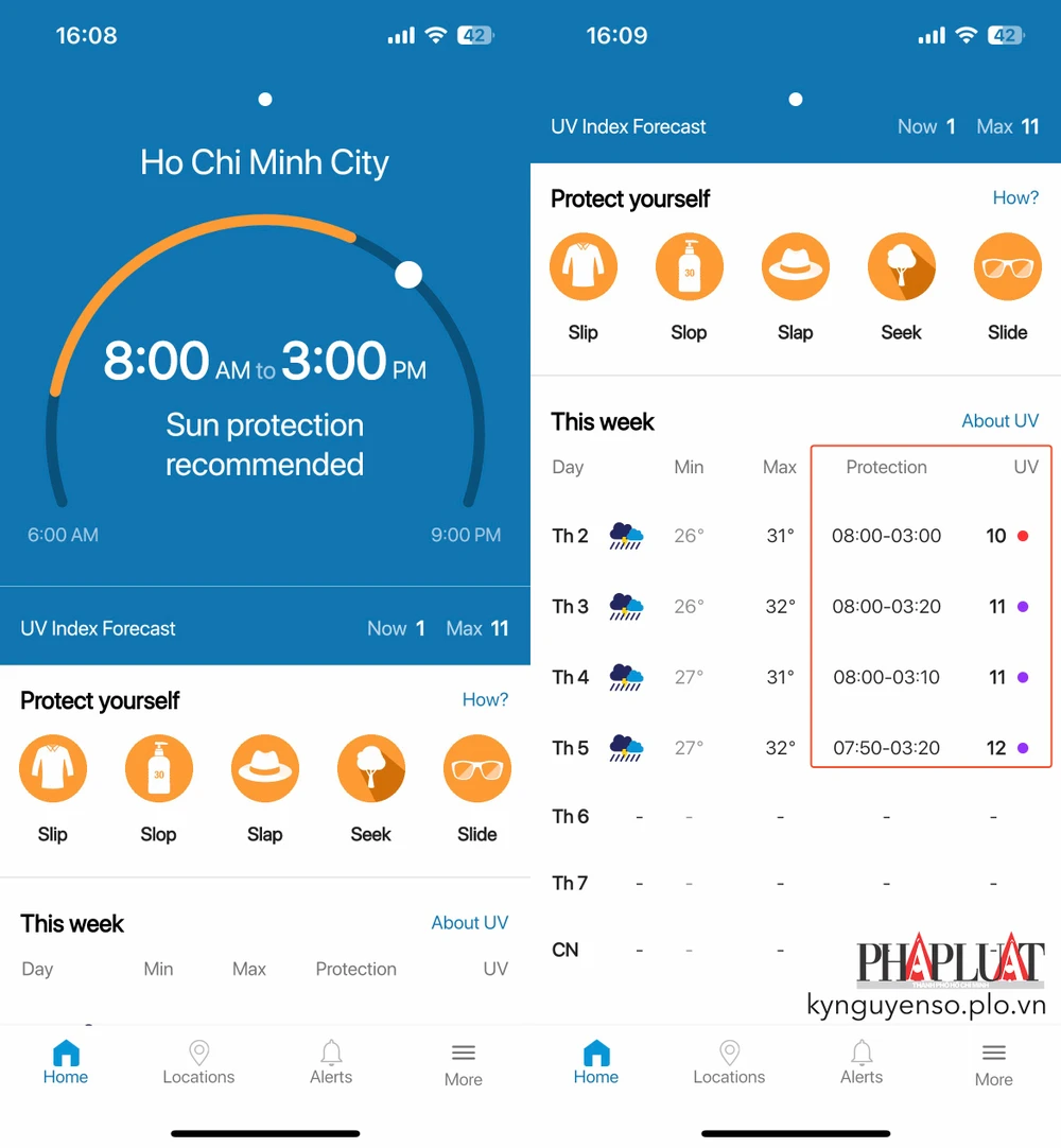 sunsmart-global-uv-cung-cap-chi-so-tia-cuc-tim-theo-gio Những thời điểm bạn nên hạn chế ra ngoài và một số giải pháp chống nắng hiệu quả. Ảnh: MINH HOÀNG
