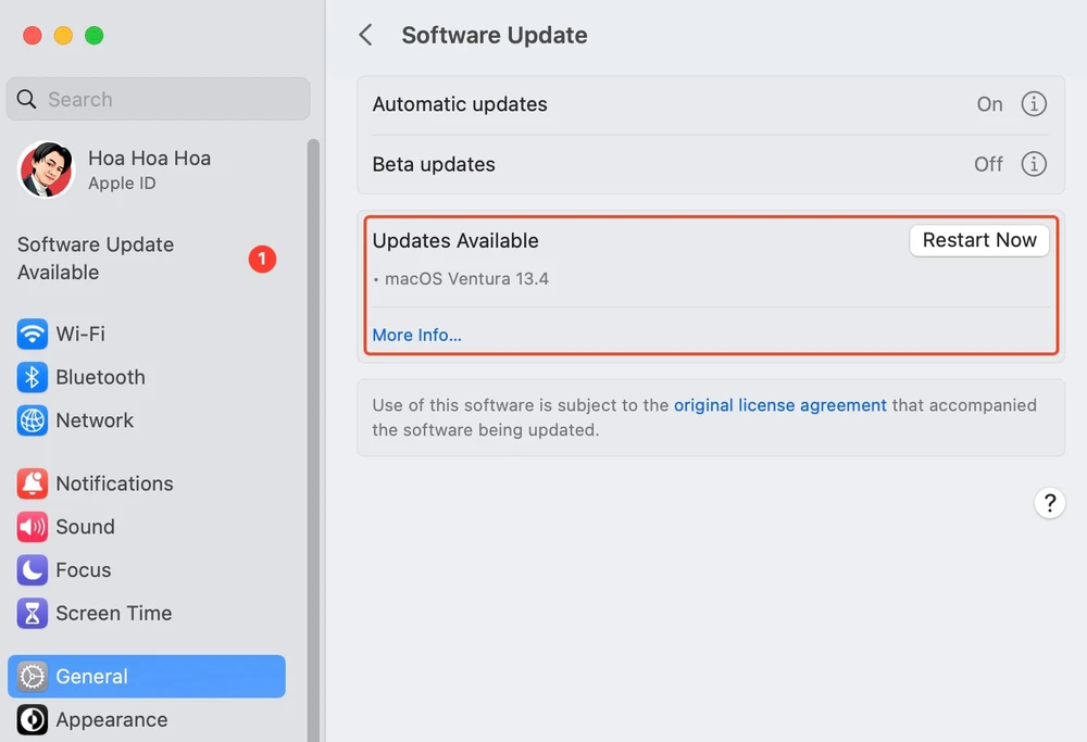 Cập nhật macOS lên phiên bản mới nhất. Ảnh: TIỂU MINH