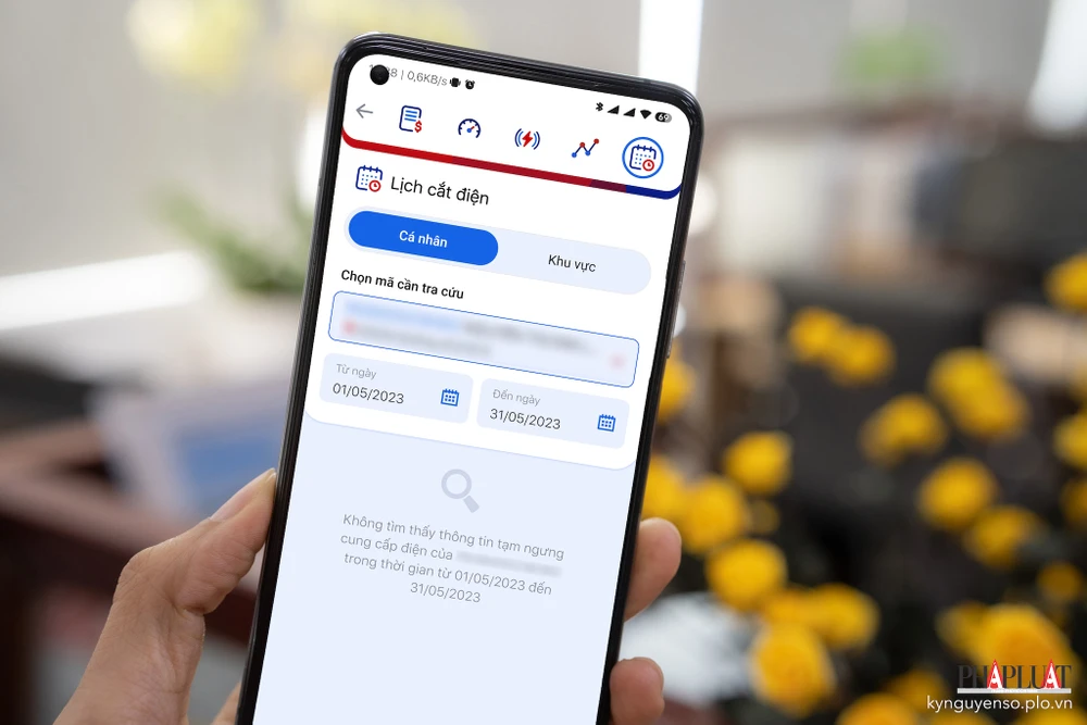 Cách kiểm tra lịch cúp điện online. Ảnh: MINH HOÀNG