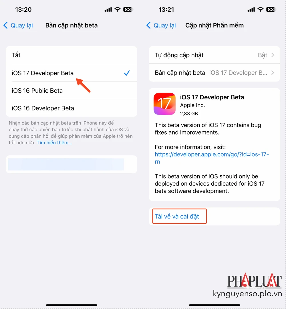 cap-nhat-iphone-len-phien-ban-moi-nhat Cập nhật iPhone lên phiên bản mới nhất. Ảnh: TIỂU MINH