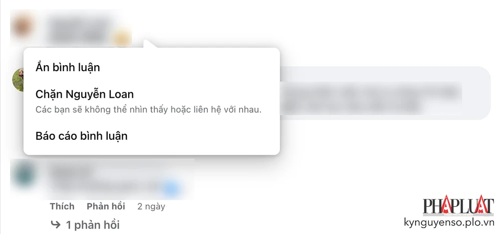 Ẩn hoặc báo cáo bình luận có chứa liên kết lừa đảo trên Facebook. Ảnh: TIỂU MINH