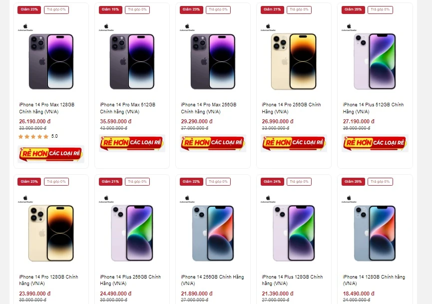 bảng giá iphone tháng 6