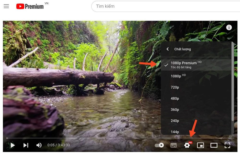 Cách xem video YouTube chất lượng cao. Ảnh: TIỂU MINH