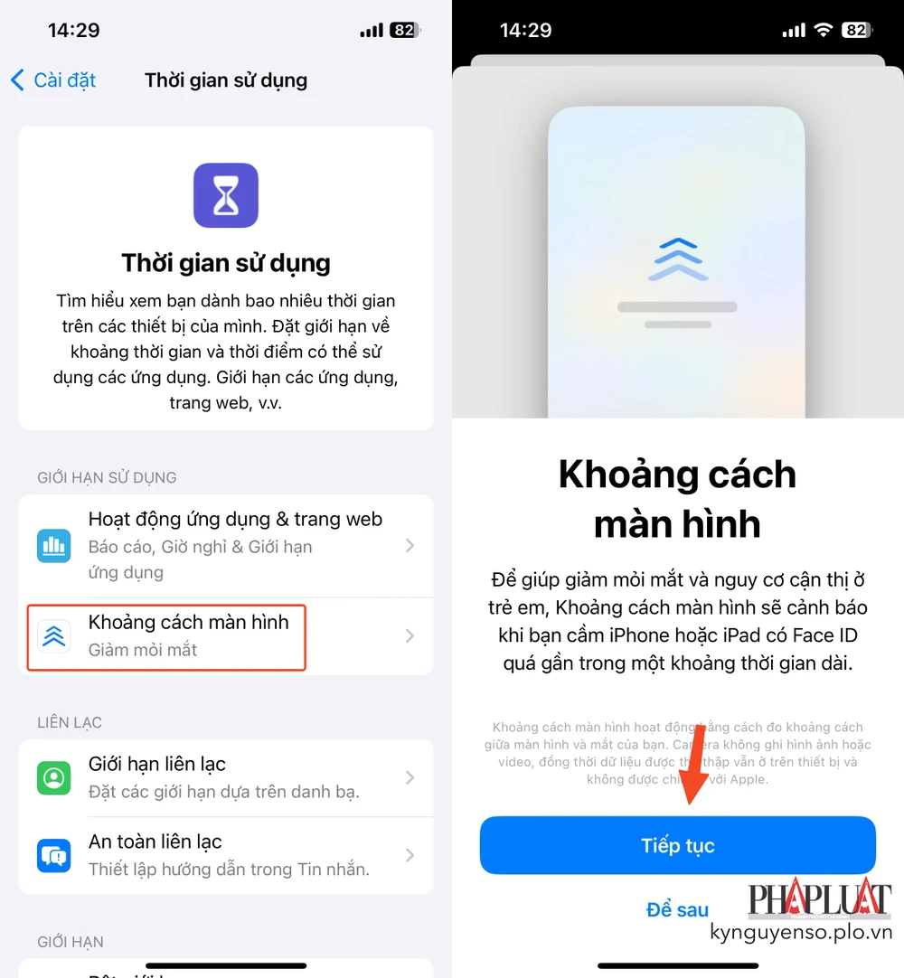 Kích hoạt tính năng hạn chế cận thị trên iPhone. Ảnh: MINH HOÀNG