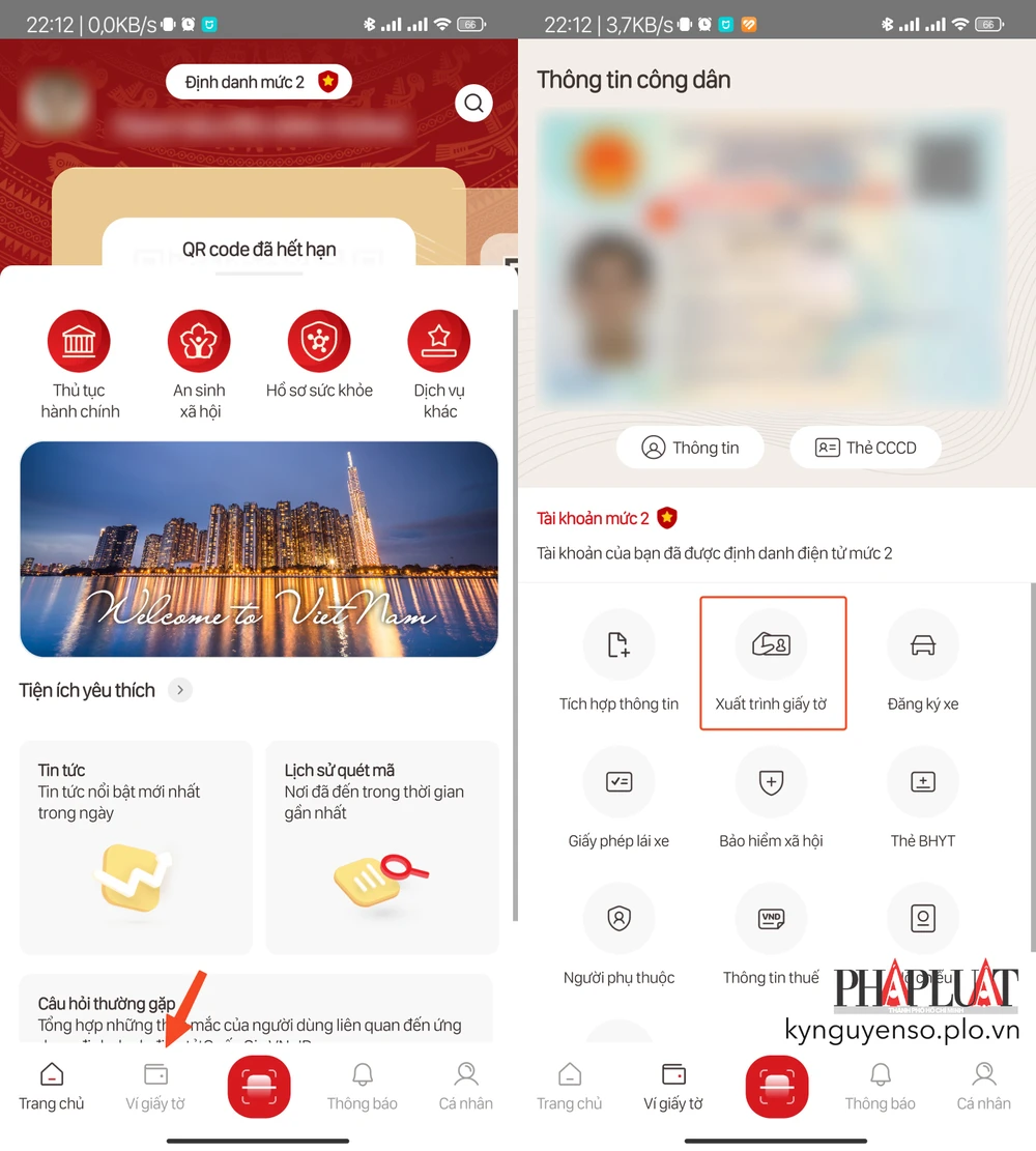 Cách xuất trình giấy tờ bằng VNeID. Ảnh: MINH HOÀNG
