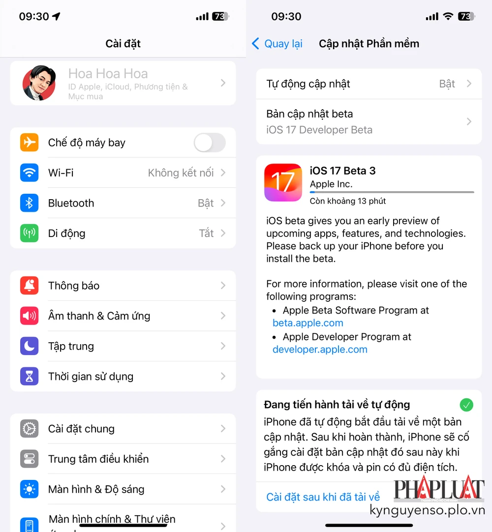 Cập nhật iPhone lên phiên bản iOS mới nhất. Ảnh: TIỂU MINH