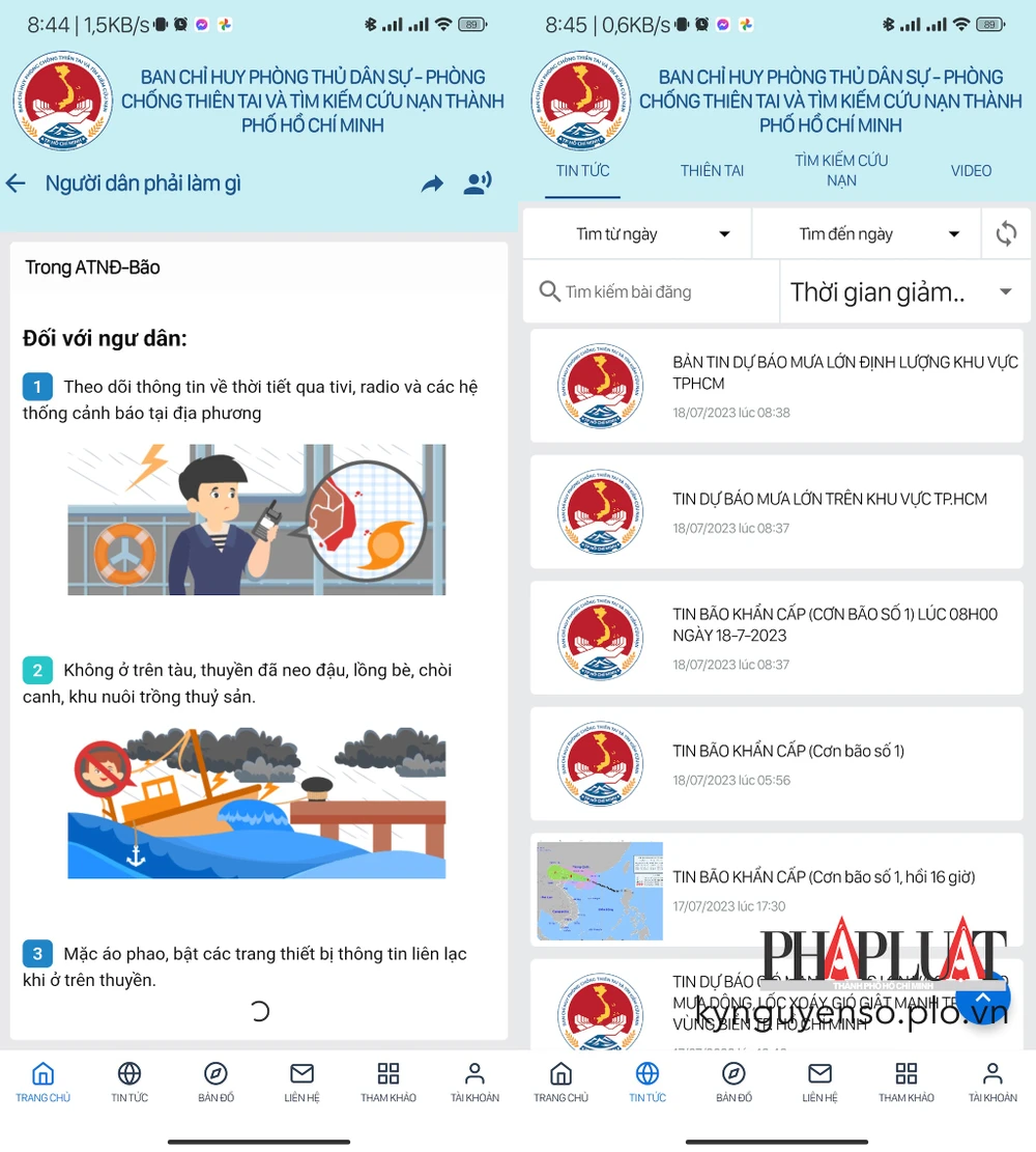 Thông tin thời tiết được cung cấp liên tục. Ảnh: MINH HOÀNG